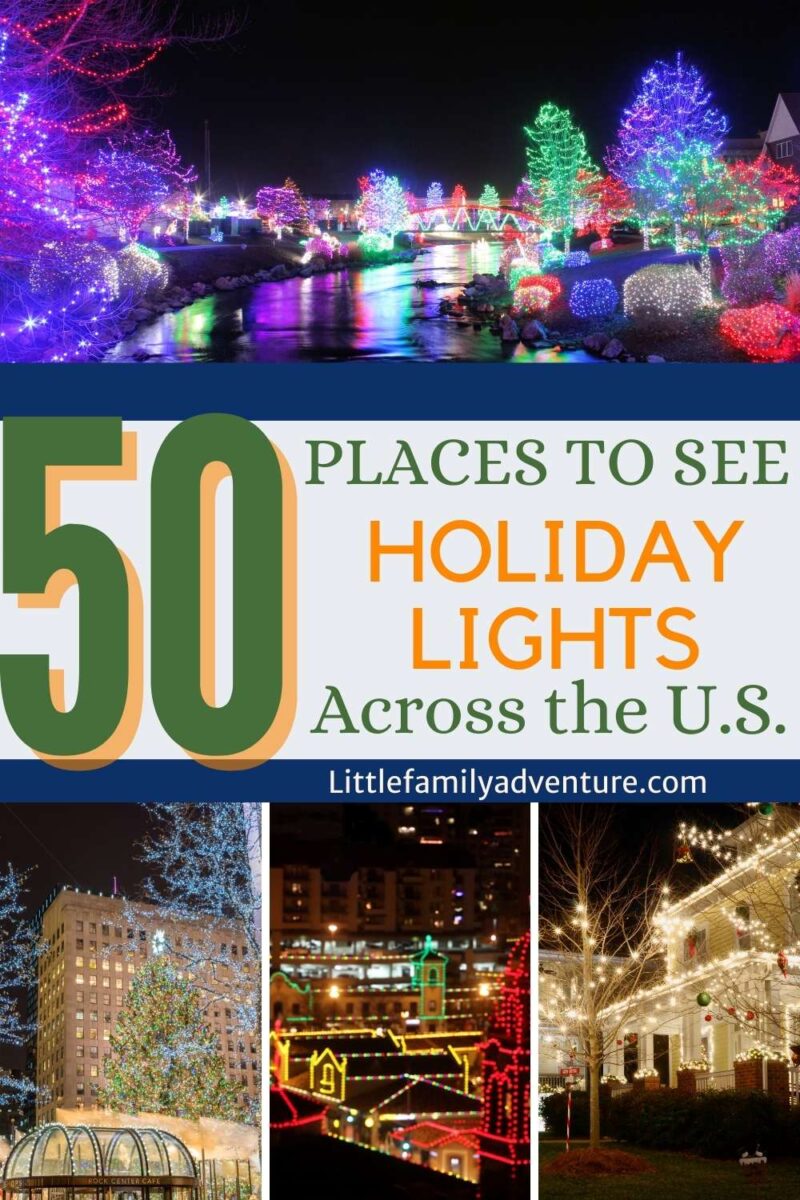 collage of holiday lights in the united states