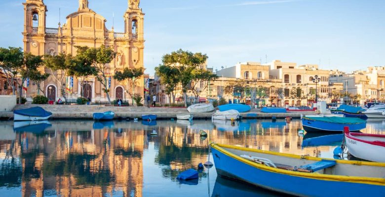 boats in Malta harbor