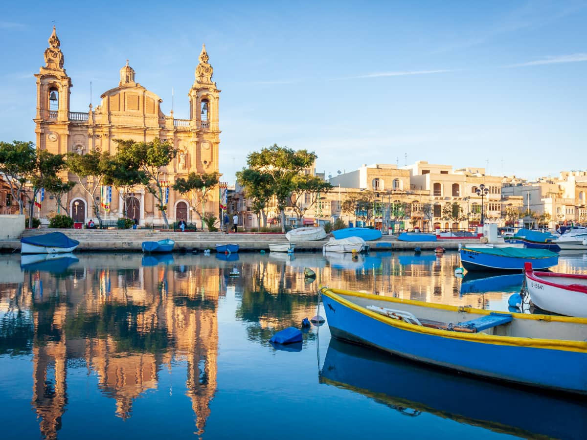 boats in Malta harbor