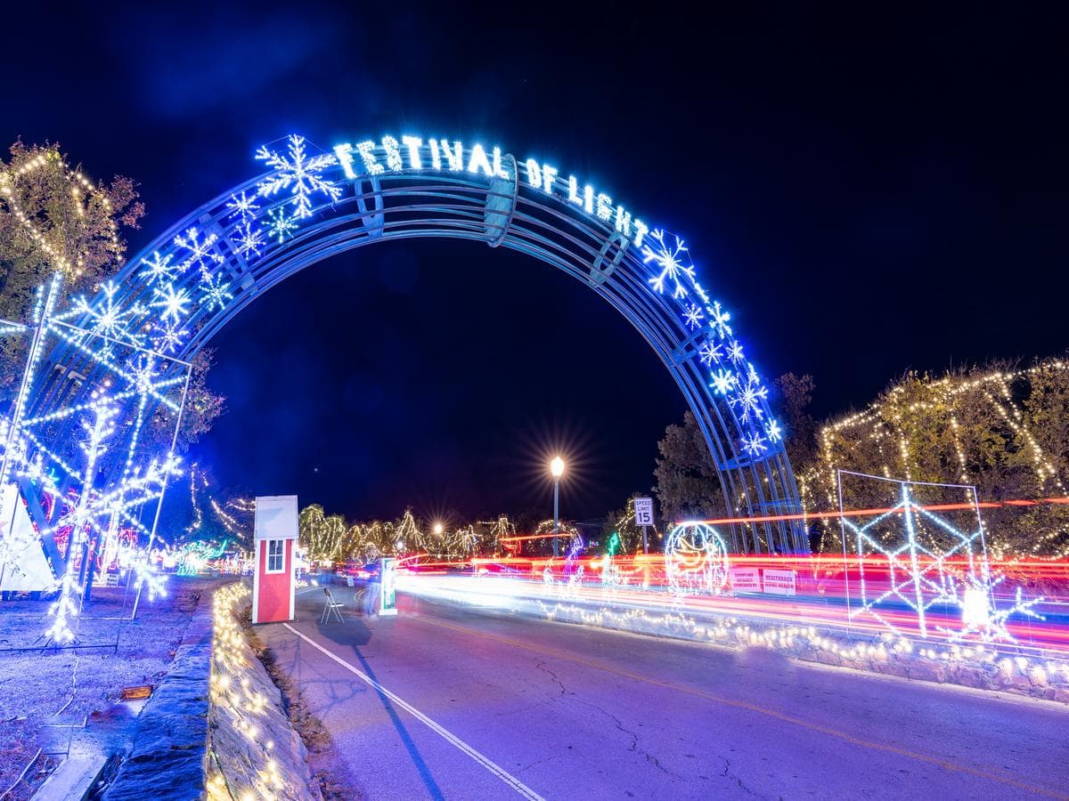 Festival of Lights entrance in Chickasha Oklahoma