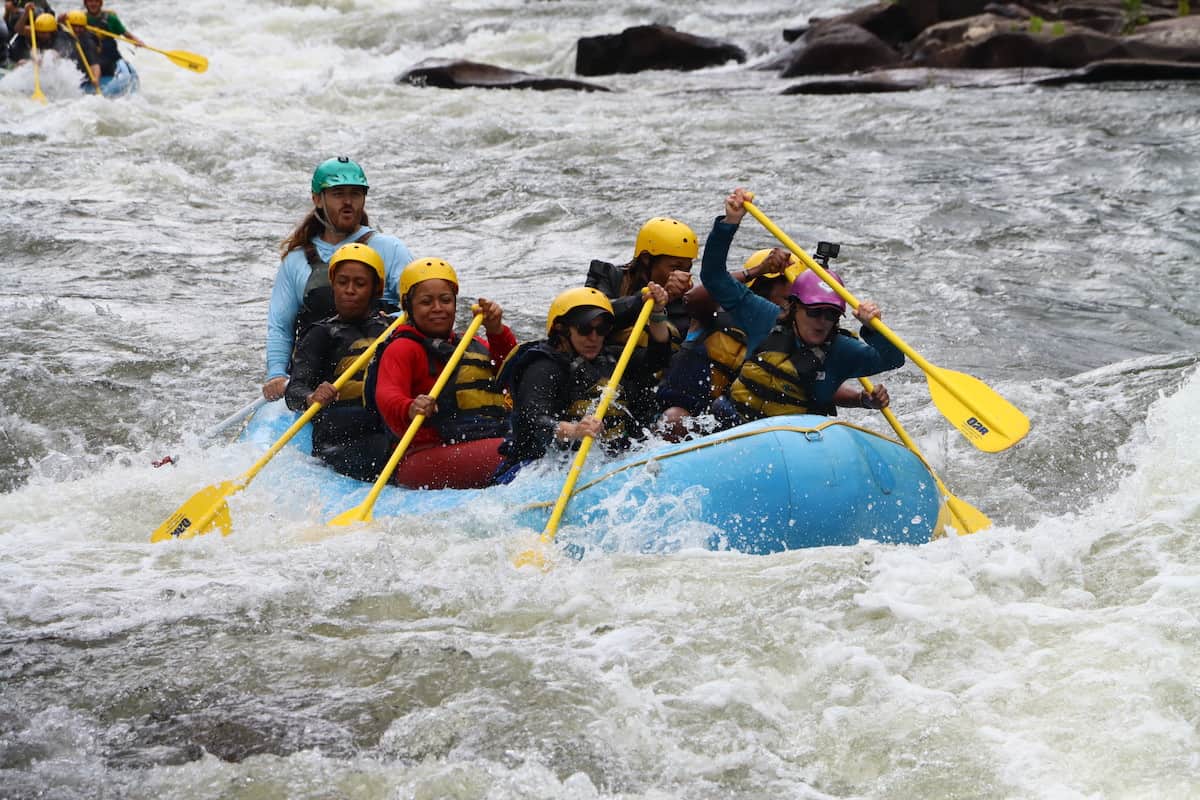 woman white water rafting Upper Ocoee River
