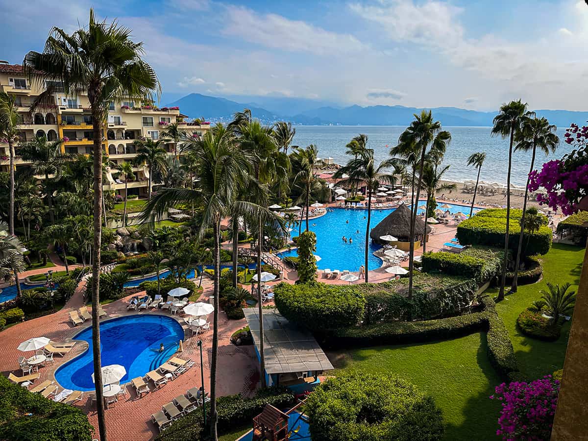 Velas Vallarta view of pools from room in Puerto Vallarta