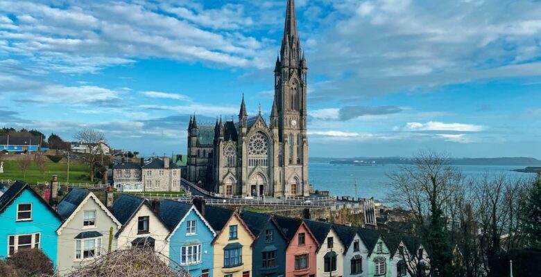 Cobh Co, Cork, colorful houses, catheral waterfront