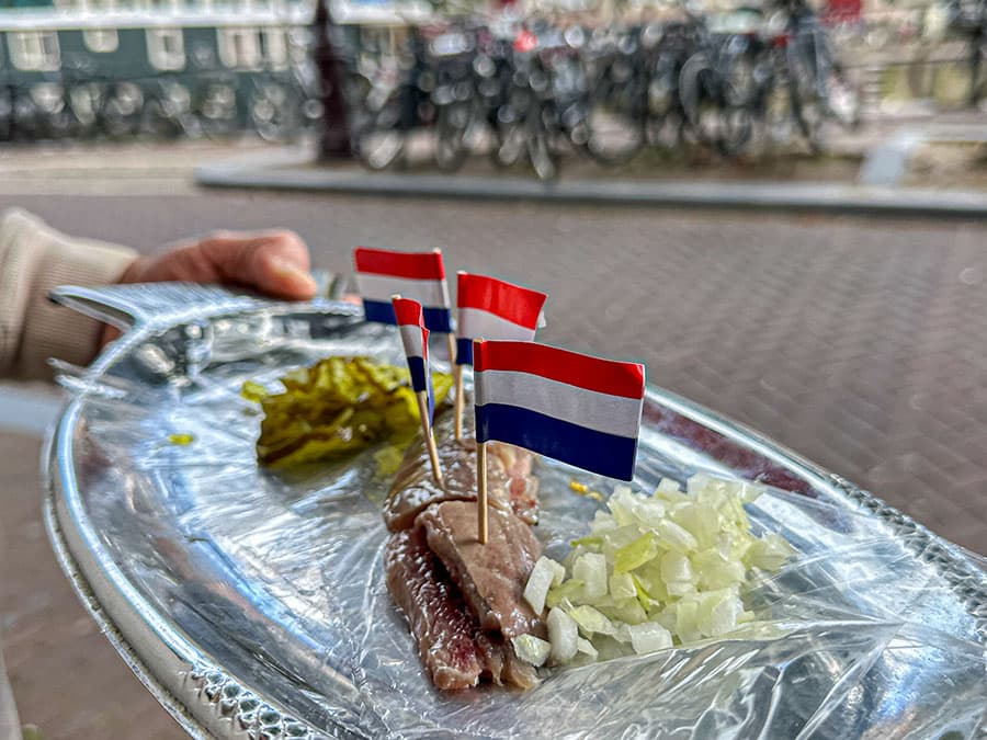 tray of pickled herring