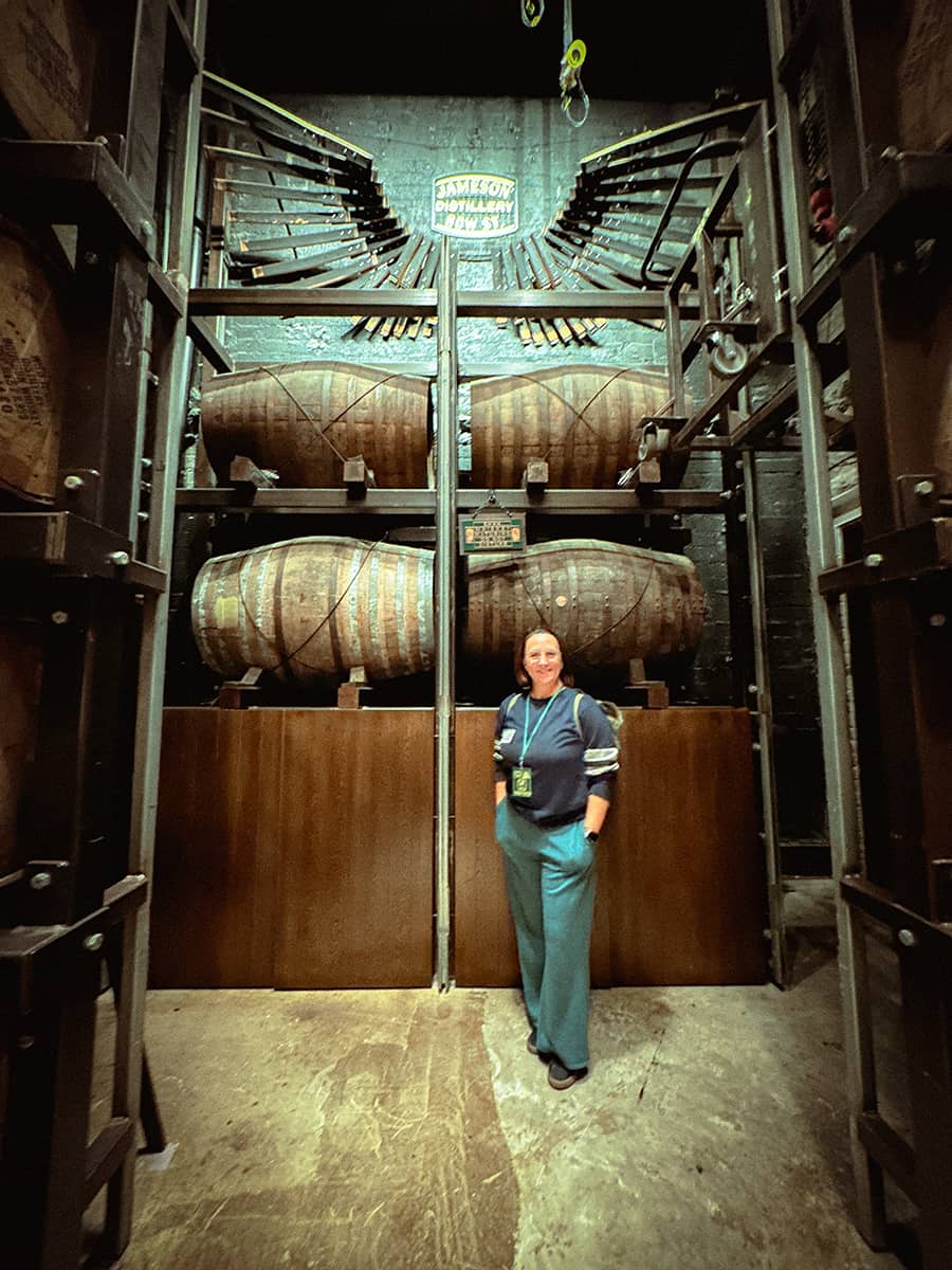 woman in private cask room at Jameson Distillery