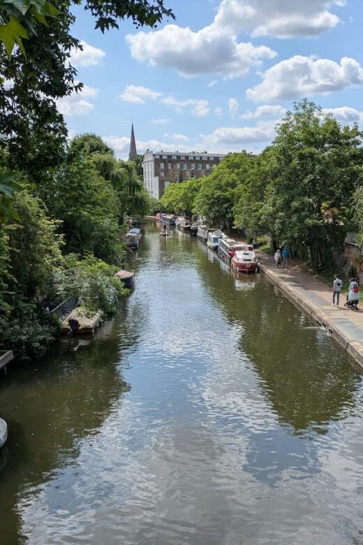 Peaceful Canal Scene in London on a Sunny Day