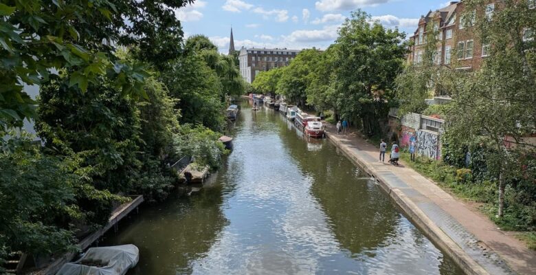 Peaceful Canal Scene in London on a Sunny Day