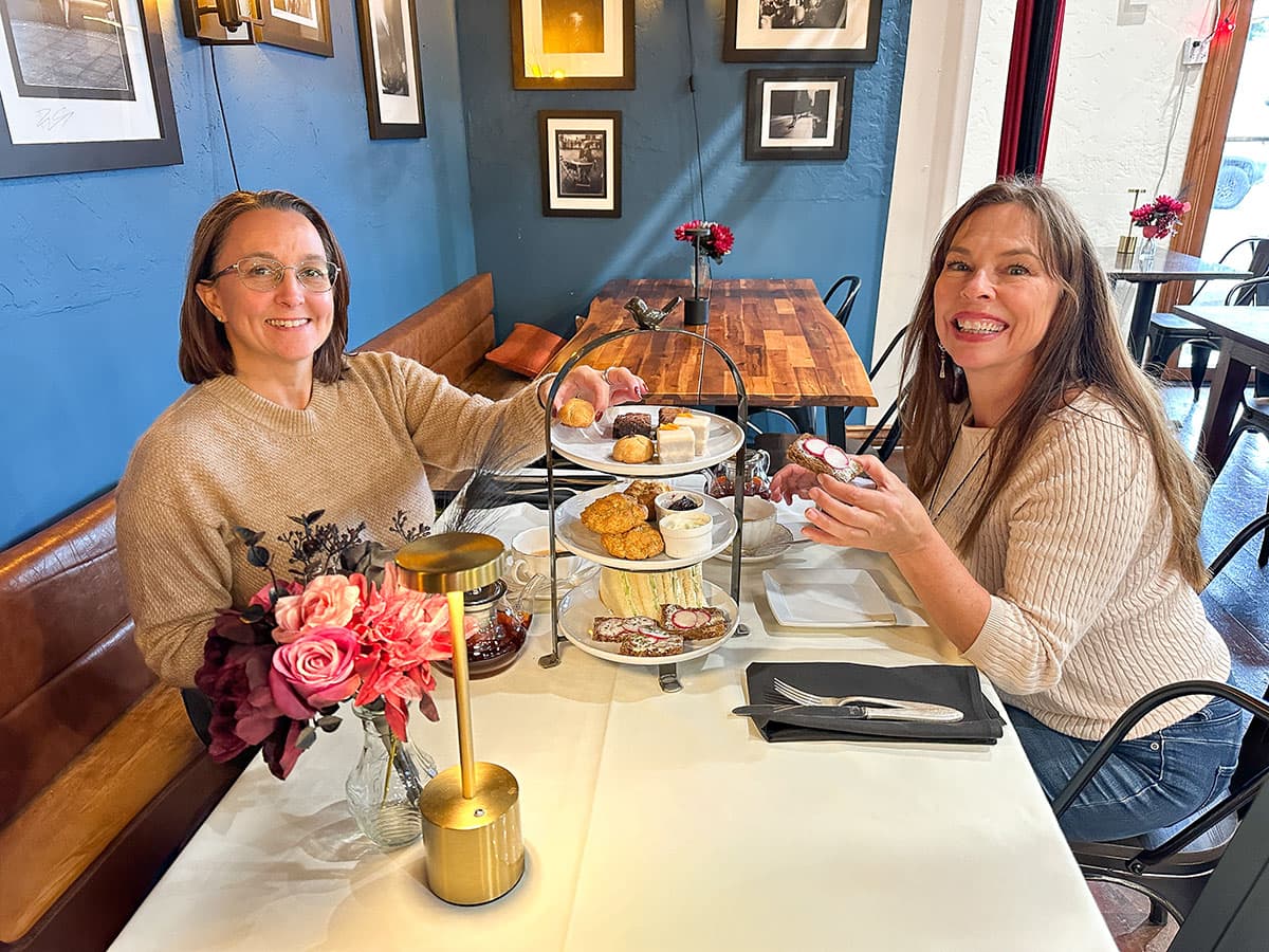 two women having tea