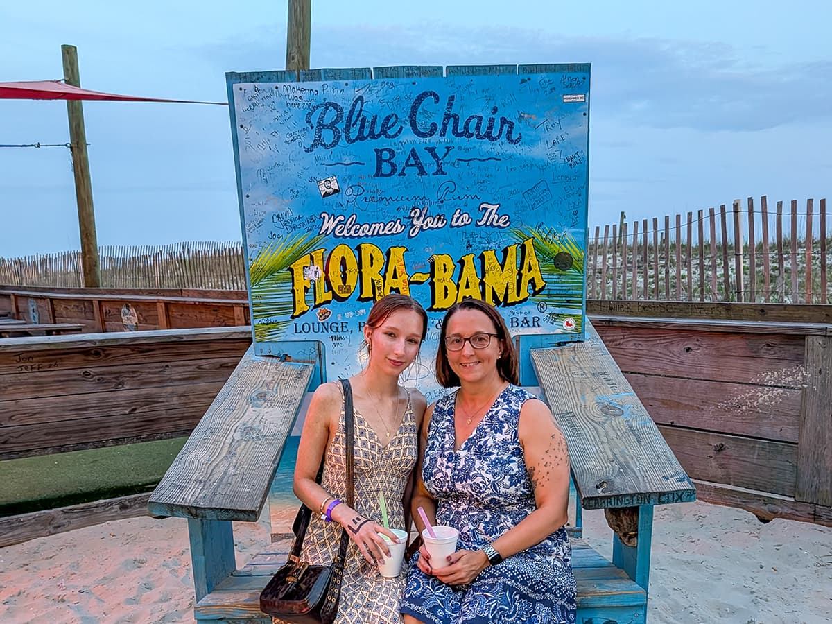 FloraBama chair with two women