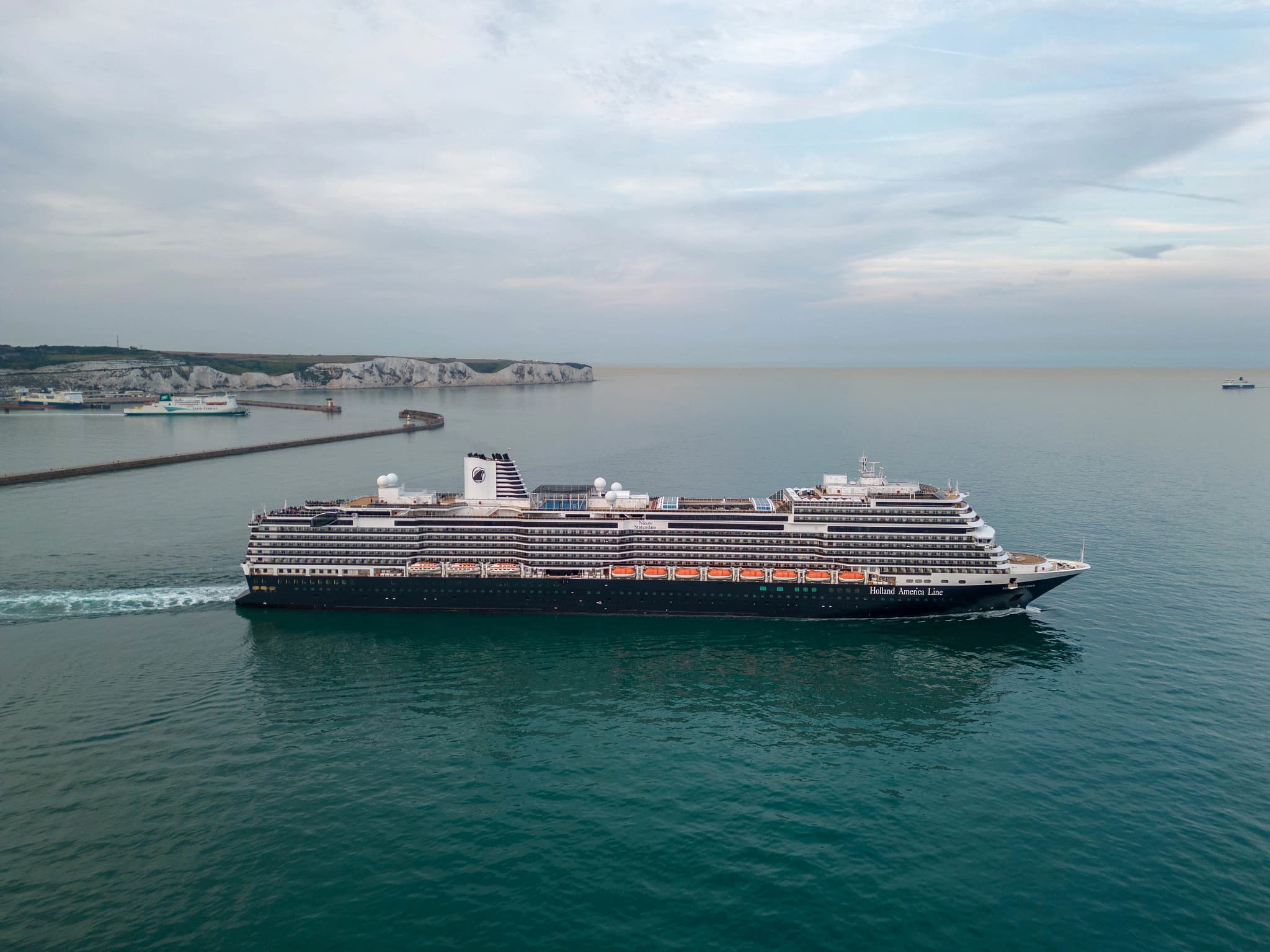 Holland America Ship departing Dover - Credit HAL
