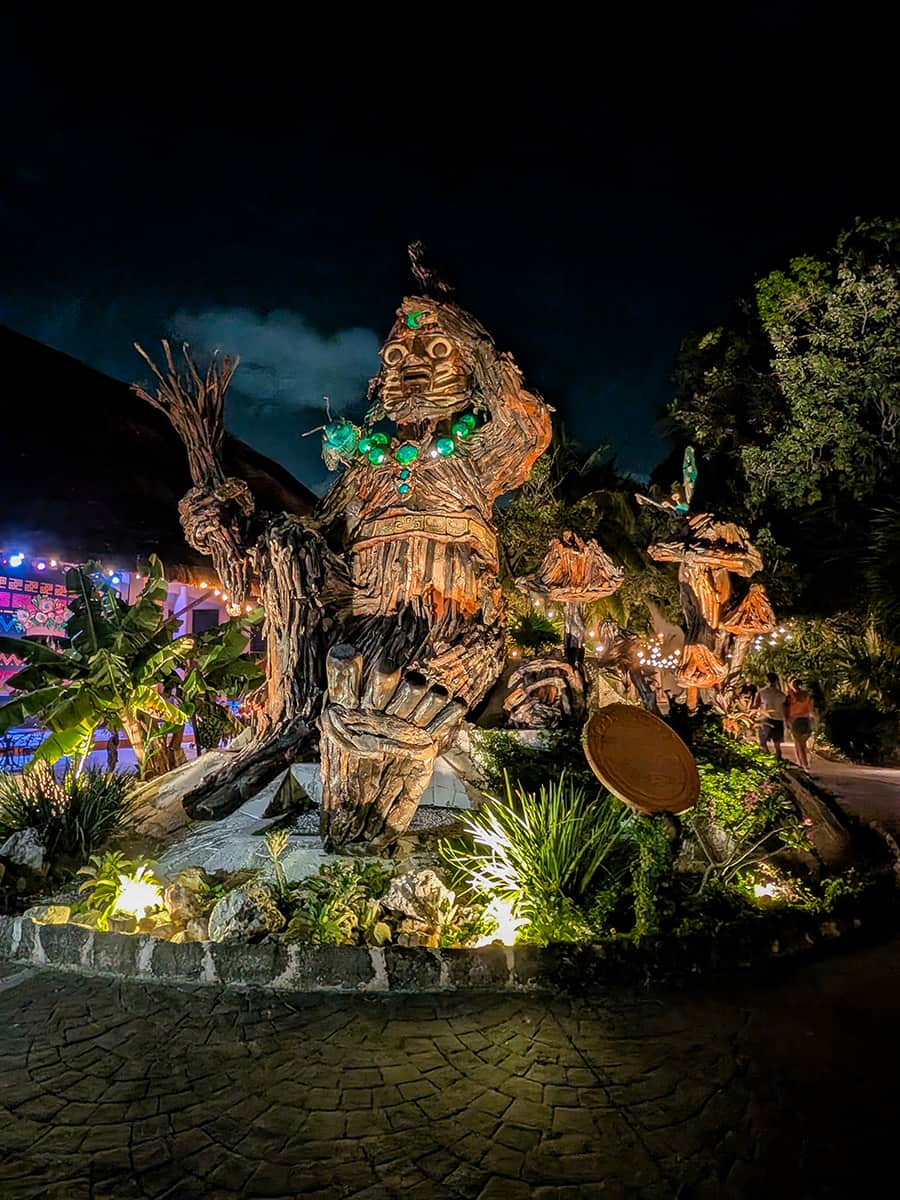 Bee Boy sculpture at Sandos Caracol Eco resort