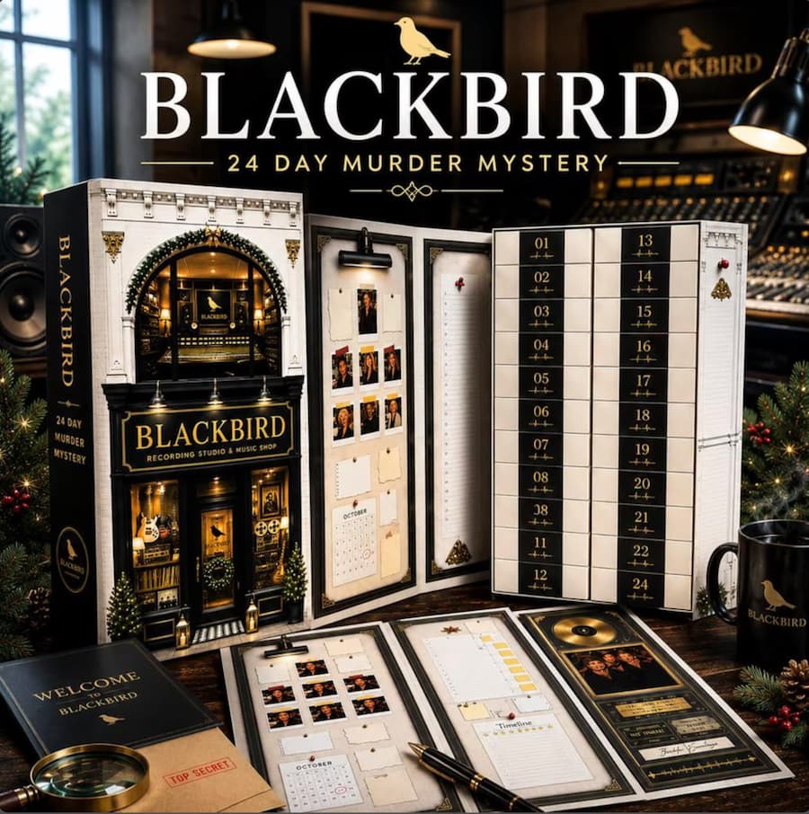 mystery advent calendar for adults with blackbird title