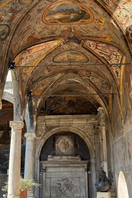 Historic Cloister with Frescoes in Naples