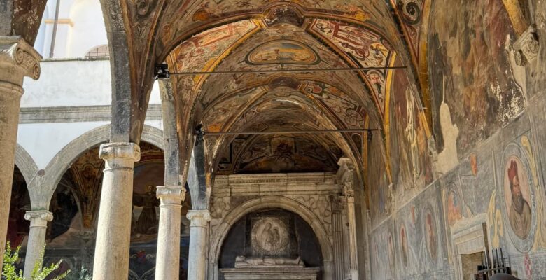 Historic Cloister with Frescoes in Naples