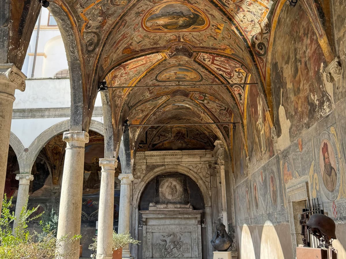 Historic Cloister with Frescoes in Naples