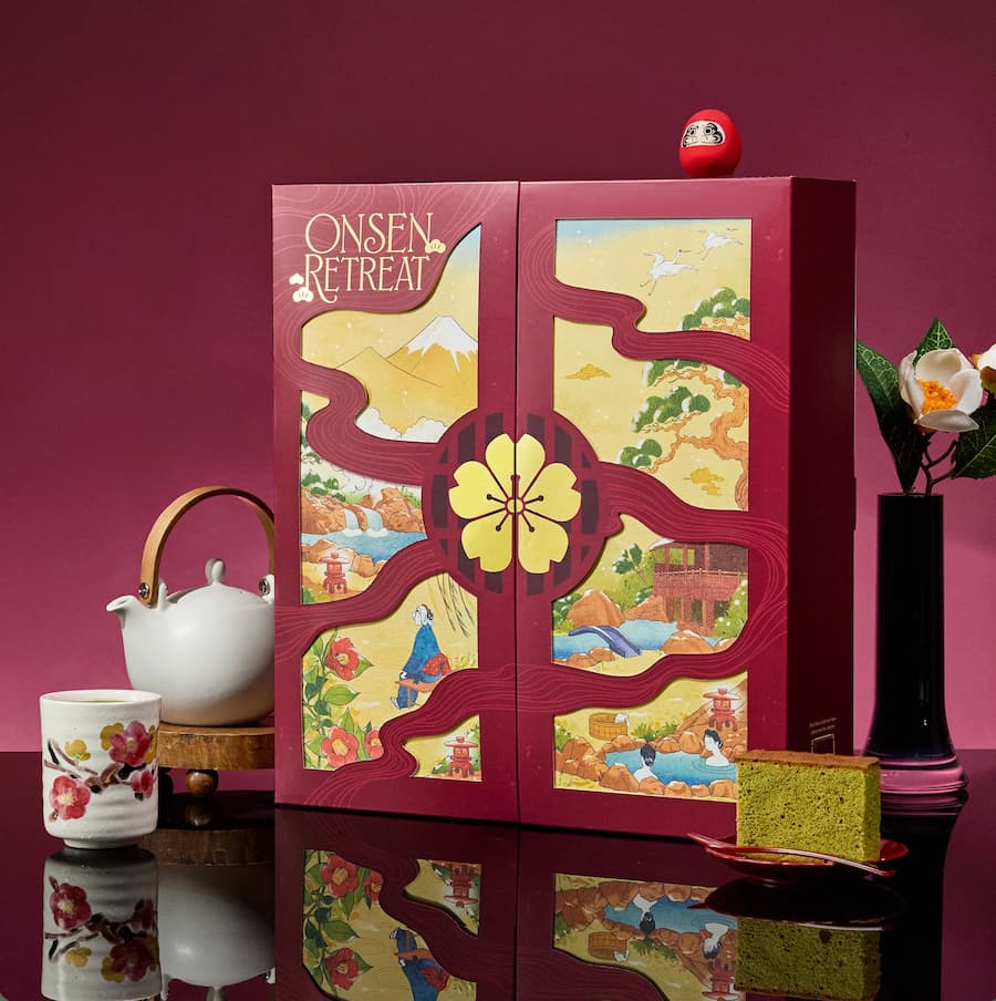 japanese themed advent calendar with tea pot alongside