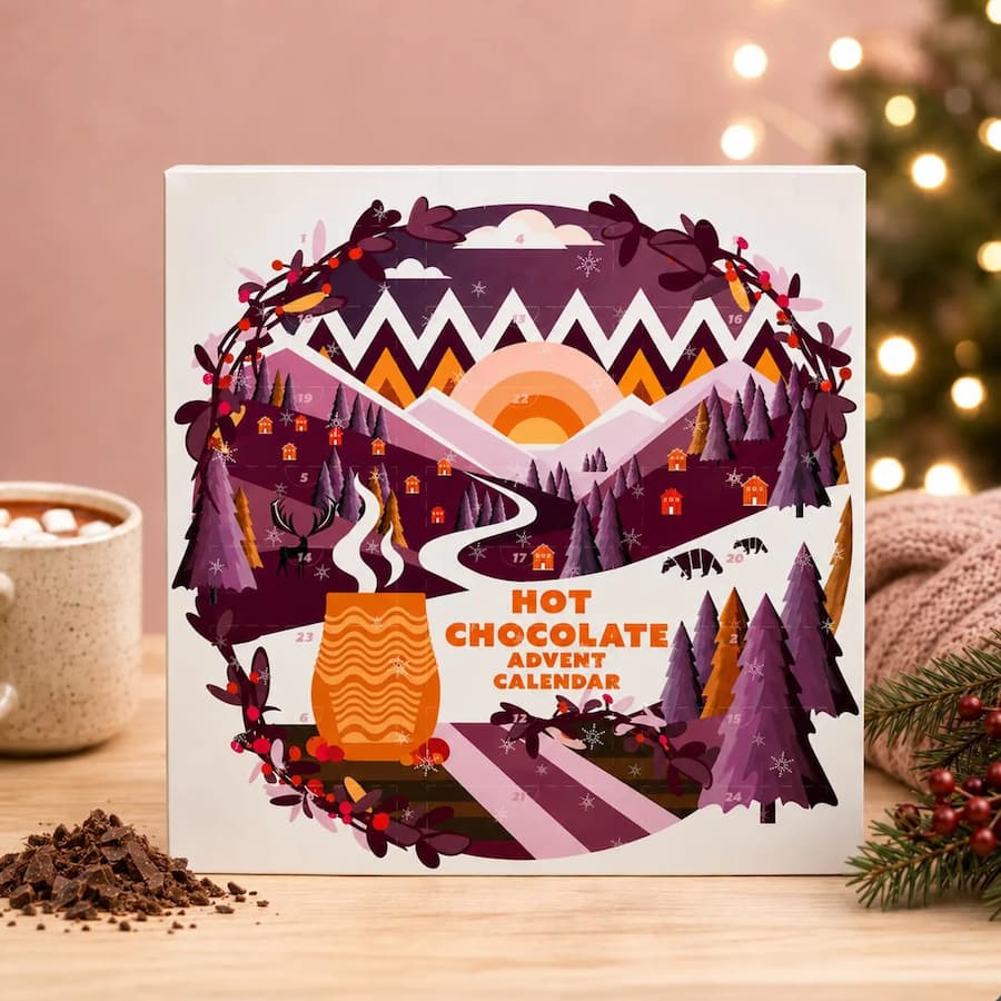 cozy cabin scene on advent calendar