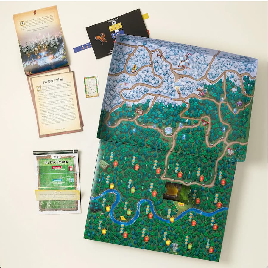 mystery box advent calendar with info cards