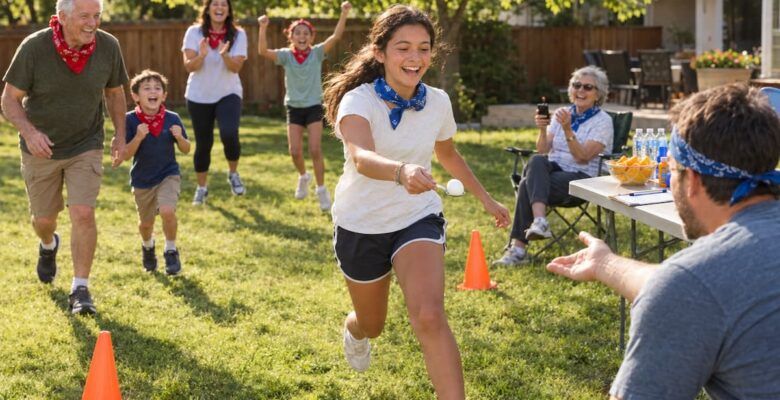 Backyard Egg-and-Spoon Relay