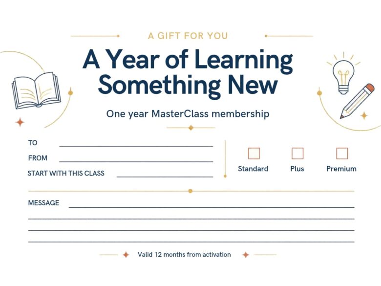 Printable Card Generic How to Gift Masterclass as a Gift - 3 Printable Cards Free (2026)