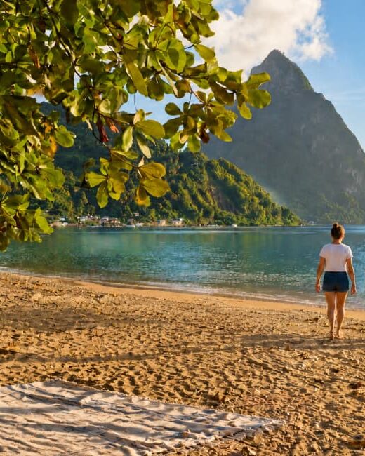 family on the beach at Rodney Bay St Lucia - family resorts in St Lucia
