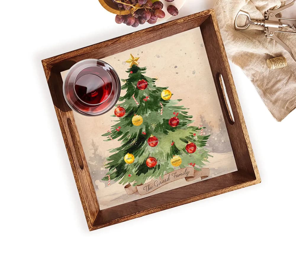 customzied christmas tree serving tray
