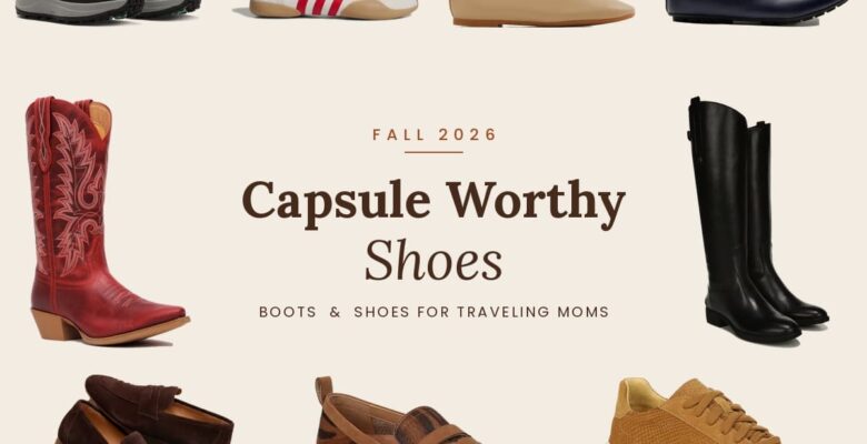 fall capsule shoes for traveling moms
